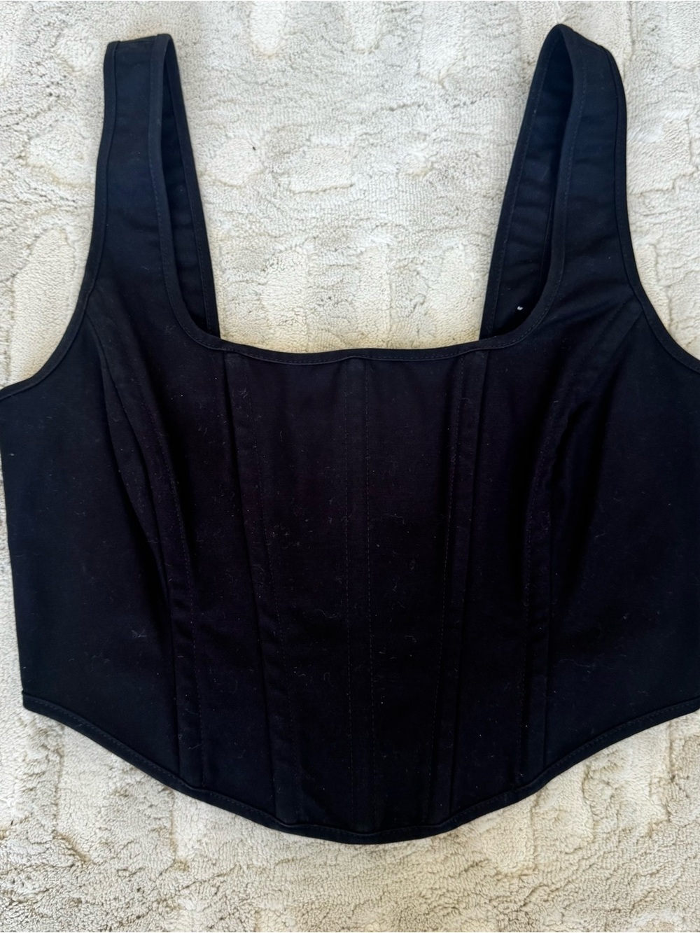 Banana Republic Black Structured Corset Crop Top